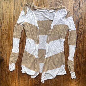 Striped Gold and White Cardigan